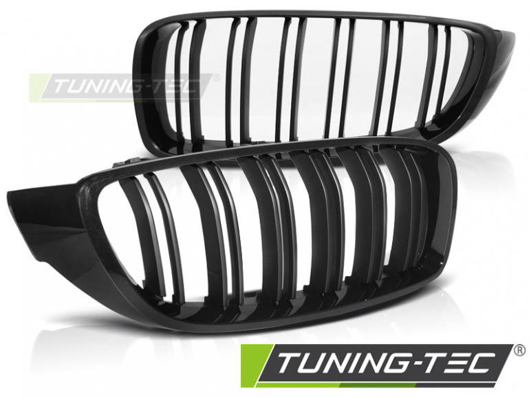 Upgrade Sportgrill Nieren für BMW 4er F32/F33/F36 13-18 Hochglanz schwarz in Doppelsteg Design